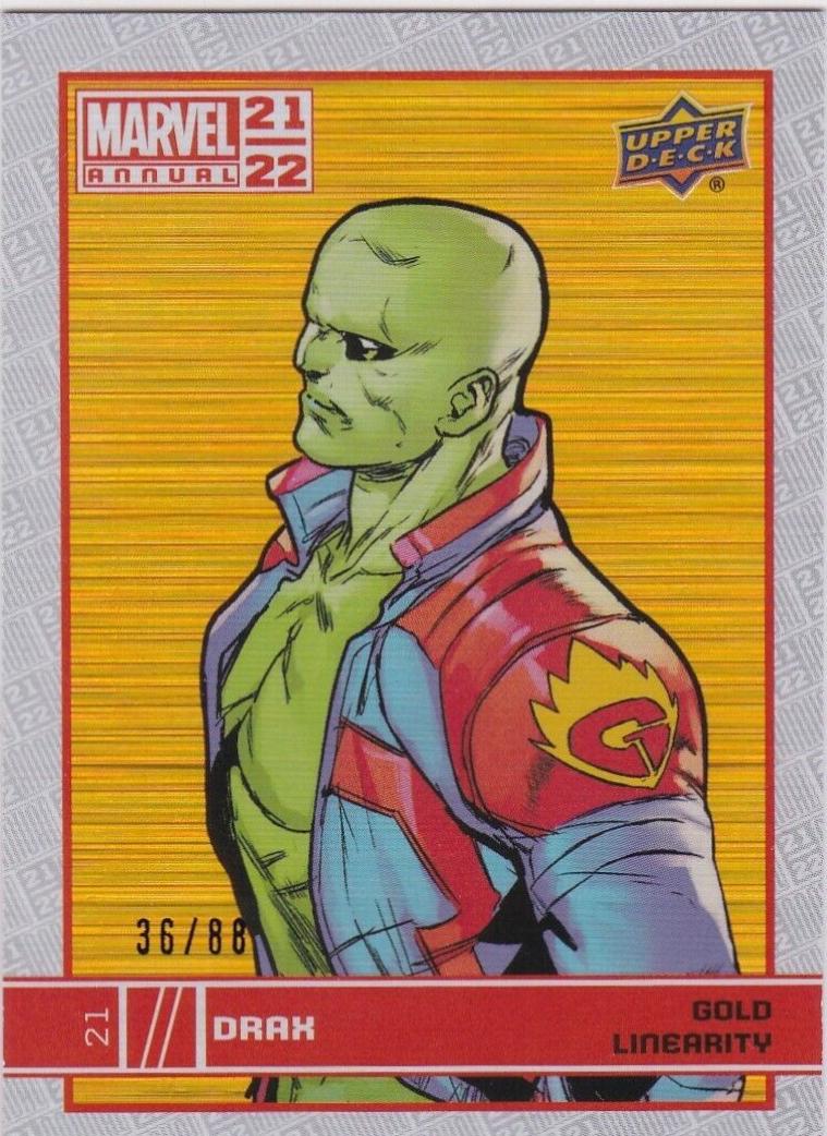 Drax [Gold Linearity] #21 Marvel 2021 Upper Deck Annual