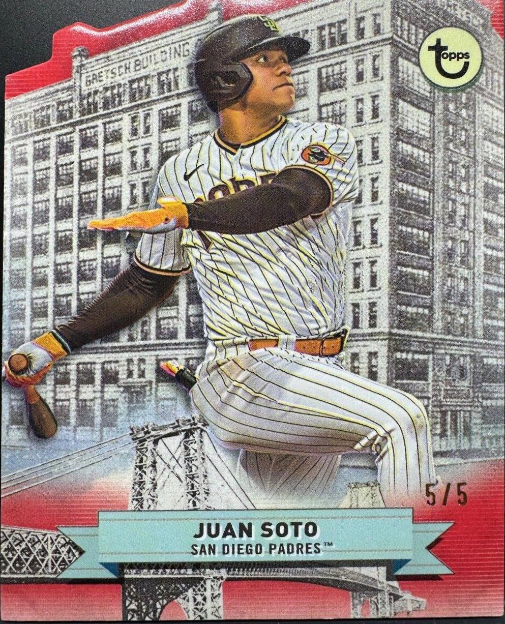 Juan Soto [60 Broadway Red Die Cut] #20 Baseball Cards 2023 Topps Brooklyn Collection