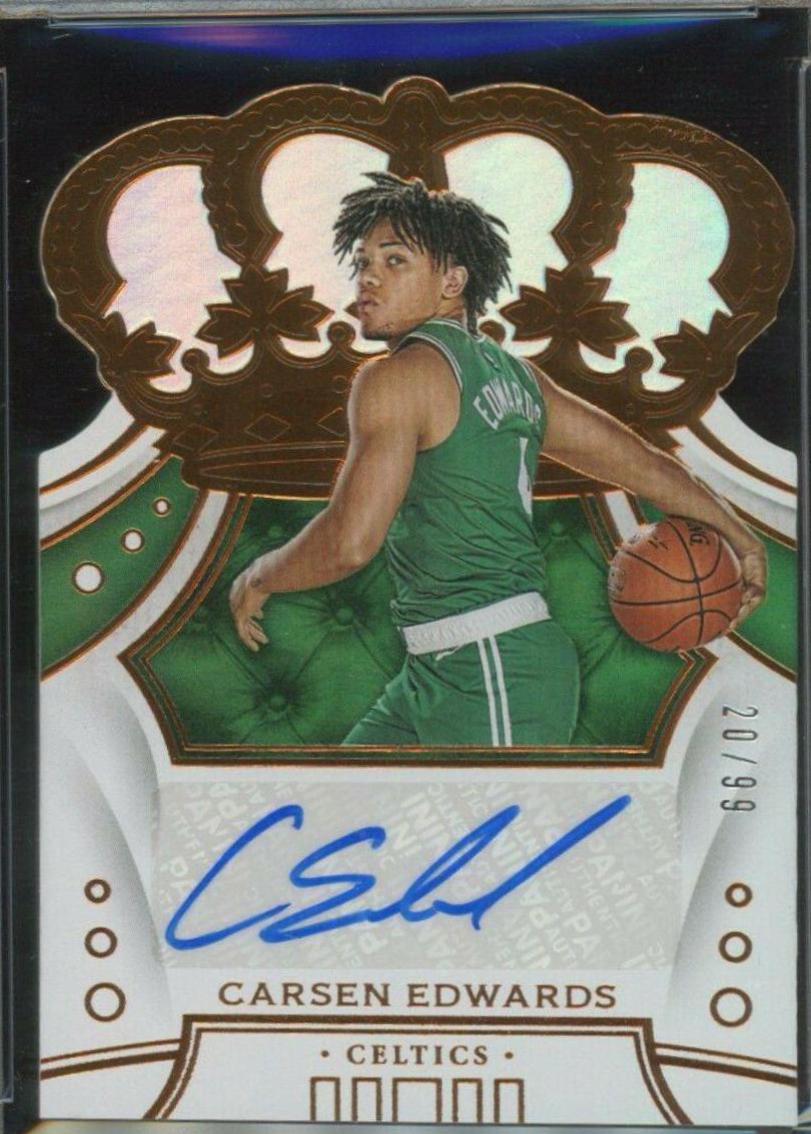 Carsen Edwards #CR-CEW Basketball Cards 2019 Panini Crown Royale Rookie Autographs