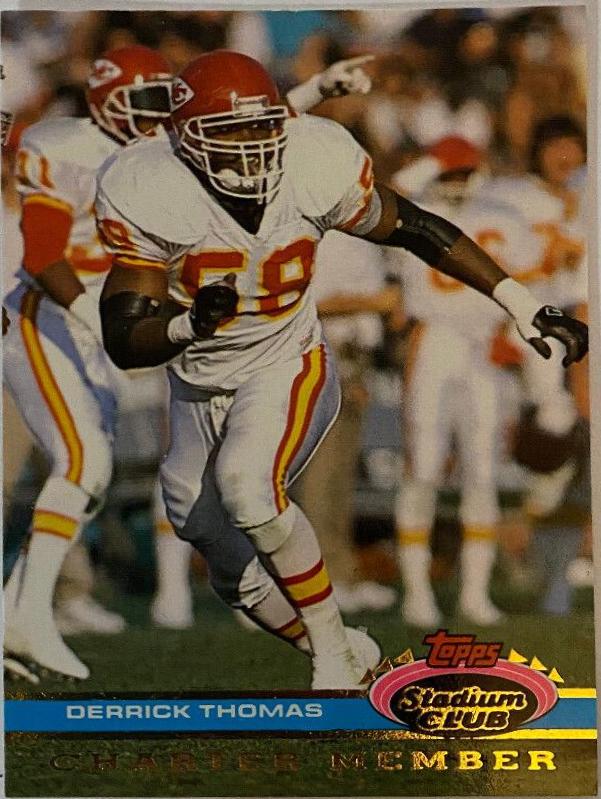 Derrick Thomas Football Cards 1991 Stadium Club Charter Member