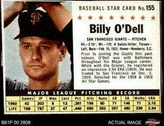 Billy O'Dell [Hand Cut] #155 Baseball Cards 1961 Post Cereal Prices