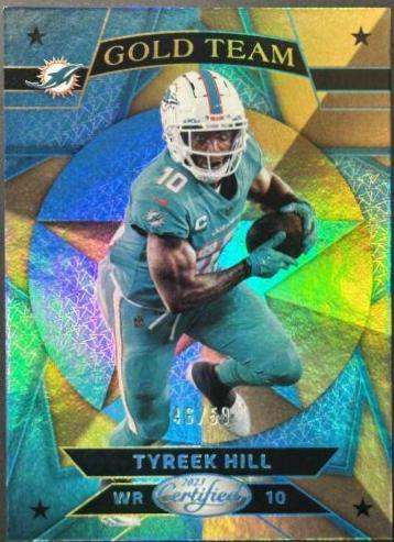 Tyreek Hill [Teal] #GT-5 Football Cards 2023 Panini Certified Gold Team