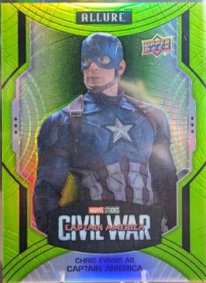 Chris Evans as Captain America [Green Quartz] #104 Marvel 2022 Allure