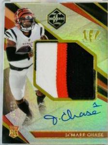 Ja'Marr Chase [Patch Autograph Holographic Spotlight] #149 Football Cards 2021 Panini Limited