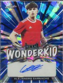 Alejandro Garnacho [Blue Crystal] #WK-AG1 Soccer Cards 2022 Leaf Metal Wonderkid Autographs