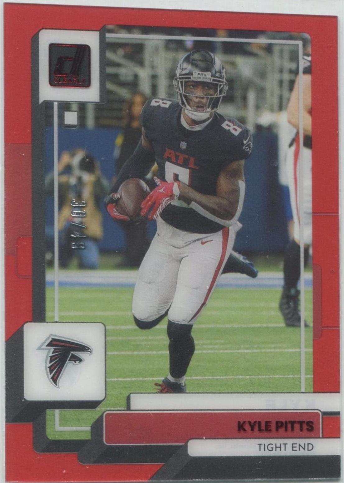 Kyle Pitts [Red] #2 Football Cards 2022 Panini Clearly Donruss