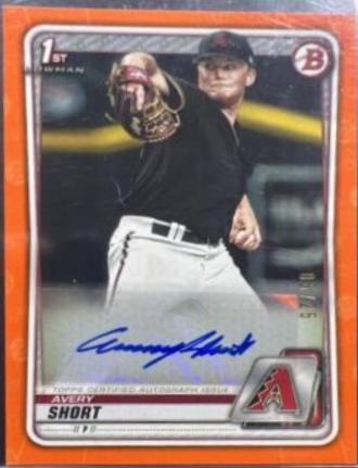 Avery Short [Orange] #PA-ASH Baseball Cards 2020 Bowman Paper Prospect Autographs