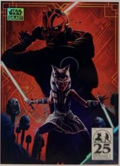 The Dark Duel [Aqua Refractor] #AM-13 Star Wars 2024 Topps Chrome Galaxy Art of Darth Maul