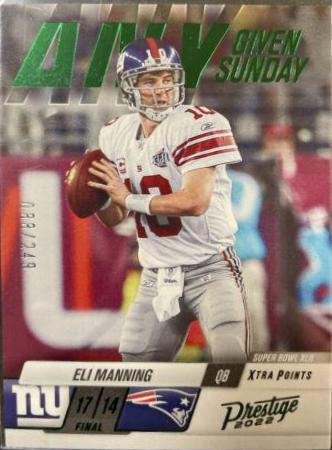 Eli Manning [Green] #6 Football Cards 2022 Panini Prestige Any Given Sunday