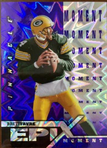 Brett Favre [Moment Purple] #E10 Football Cards 1997 Pinnacle Epix