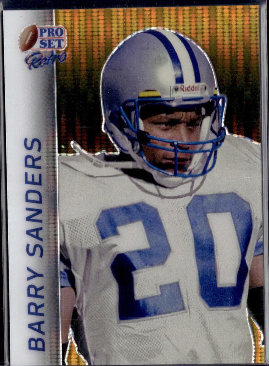Barry Sanders [Gold Pulsar] RB6 Prices 2024 Pro Set Metal Retro