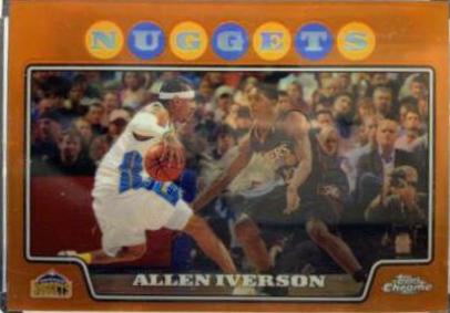 Allen Iverson [Orange Refractor] #3 Basketball Cards 2008 Topps Chrome