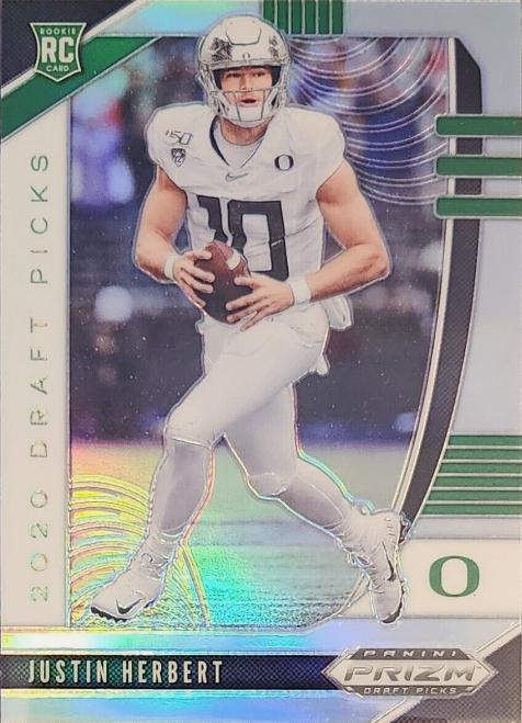 2020 Panini Prizm DP Silver Prizm #102 Justin Herbert RC Charger PSA buy 10