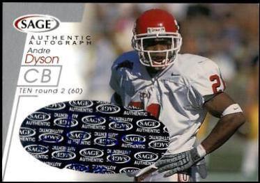 Andre Dyson [Silver] #A13 Football Cards 2001 Sage Autographs