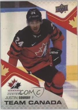 Justin Sourdif #CA-1 Hockey Cards 2022 Upper Deck Team Canada Juniors Acetates