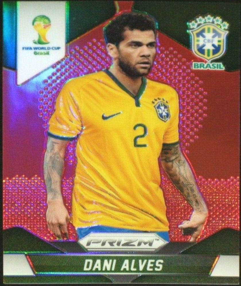 Dani Alves [Red Prizm] #105 Soccer Cards 2014 Panini Prizm World Cup