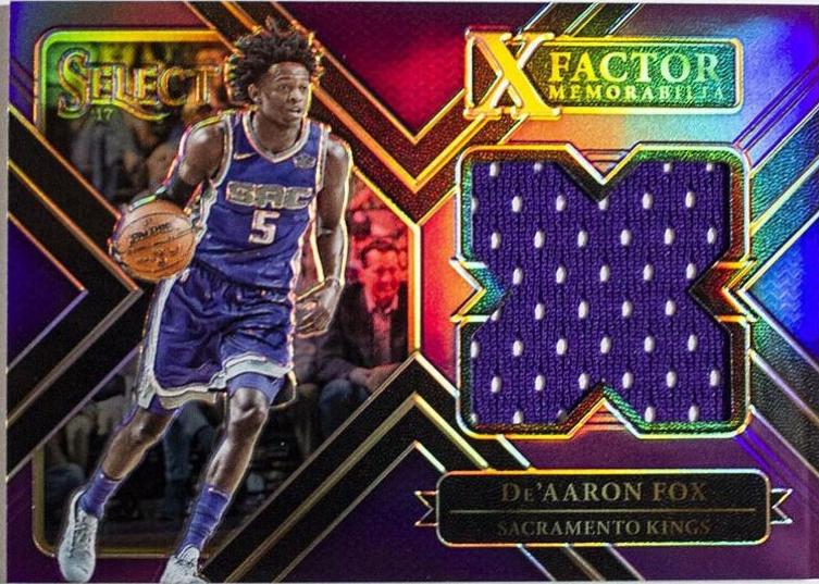 DE'Aaron Fox [Purple Prizm] #XF-DAF Basketball Cards 2017 Panini Select X Factor Memorabilia