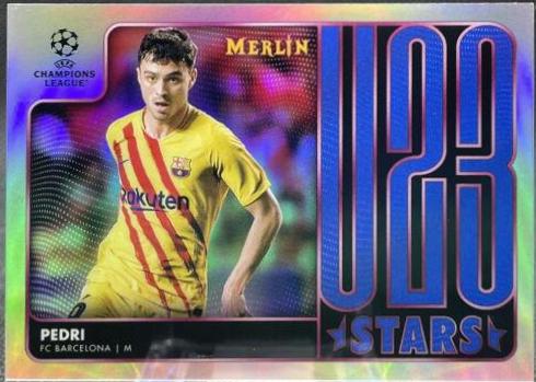 Pedri #U23-10 Soccer Cards 2021 Topps Merlin Chrome UEFA U23 Stars