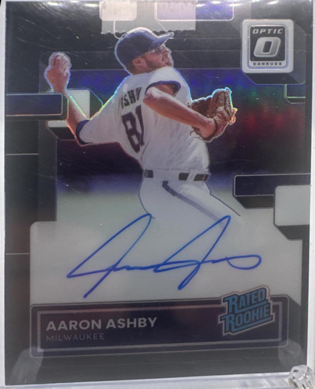 Aaron Ashby [Black] #RRS-AA Baseball Cards 2022 Panini Donruss Optic Rated Rookie Signatures