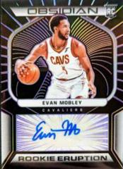 Evan Mobley [Purple] #RES-EVM Basketball Cards 2021 Panini Obsidian Rookie Eruption Signatures Prices