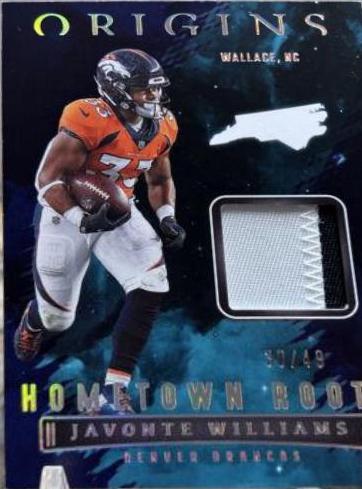 Javonte Williams #HR-JWI Football Cards 2022 Panini Origins Hometown Roots