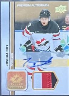 Joshua Roy [Autograph Patch] #5 Hockey Cards 2023 Upper Deck Team Canada Juniors