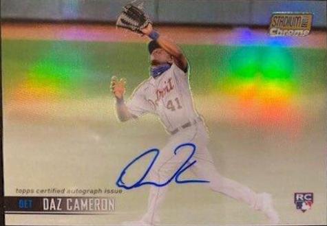 Daz Cameron [Gold Refractor] #SCCAV-DC Baseball Cards 2021 Stadium Club Chrome Autographs