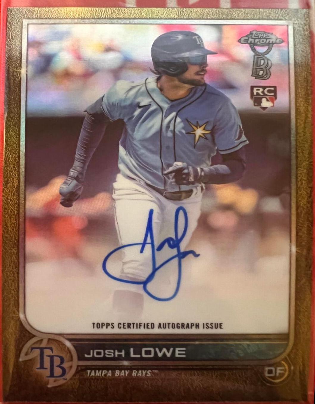 Josh Lowe [Gold] #BBA-JL Baseball Cards 2022 Topps Chrome Ben Baller Autographs