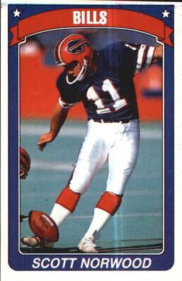 Scott Norwood #8 Football Cards 1990 Panini Sticker