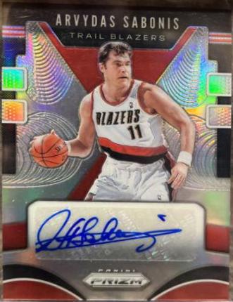 Arvydas Sabonis [Silver Prizm] #ASB Basketball Cards 2019 Panini Prizm Signatures