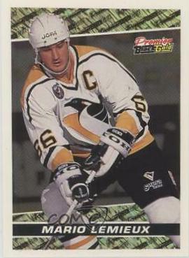 Mario Lemieux #9 Hockey Cards 1993 Topps Premier Black Gold