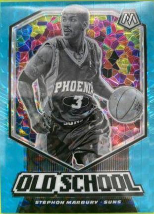 Stephon Marbury [Blue Fluorescent] #9 Basketball Cards 2019 Panini Mosaic Old School