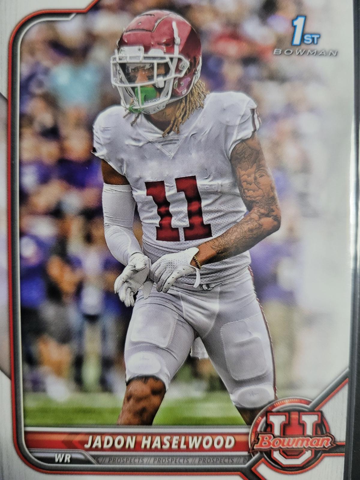 Jadon Haselwood 23 Prices 2021 Bowman University Football Cards