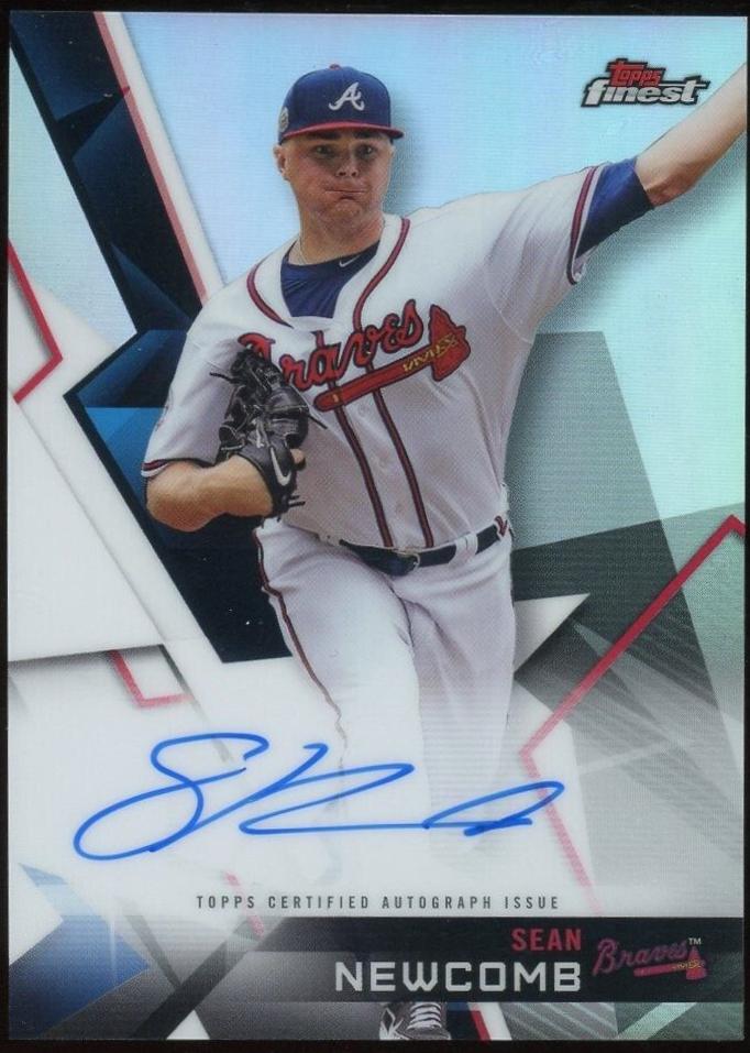 Sean Newcomb [Red Refractor] #SN Baseball Cards 2018 Topps Finest Autographs