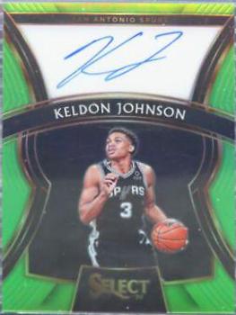 Keldon Johnson [Neon Green Prizm] #RS-KJN Basketball Cards 2019 Panini Select Rookie Signatures