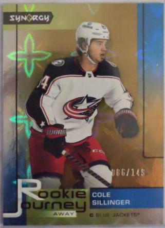 Cole Sillinger [Gold] #RJ-9 Hockey Cards 2021 Upper Deck Synergy Rookie Journey Away