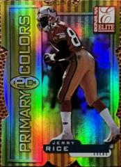 Jerry Rice [Yellow Die Cut] #19 Football Cards 1999 Panini Donruss Elite Primary Colors Prices