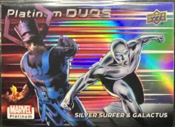 Silver Surfer / Galactus [Rainbow] #PD6 Marvel 2023 Upper Deck Platinum Duos