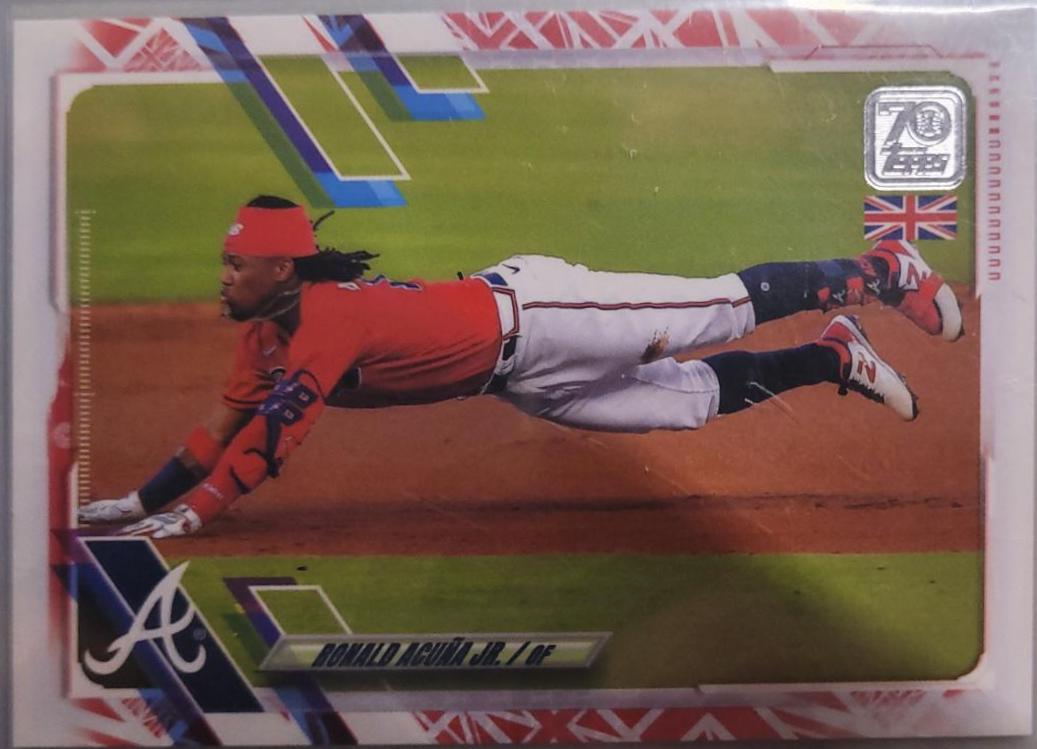 Ronald Acuna Jr #50 Baseball Cards 2021 Topps UK Edition