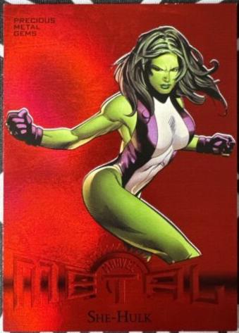 She-Hulk [Red Precious Metal Gems] #R-31 2024 SkyBox Metal Universe Avengers Retro