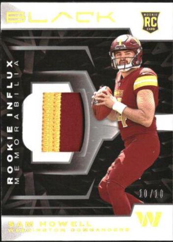 Sam Howell [Gold] #RIM-SHO Football Cards 2022 Panini Black Rookie Influx Memorabilia