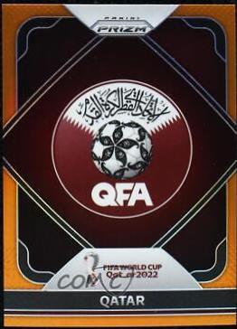 Qatar [Orange] #21 Soccer Cards 2022 Panini Prizm World Cup Team Badges