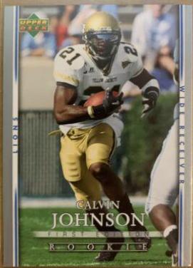 Calvin Johnson [Gold] #103 Football Cards 2007 Upper Deck First Edition