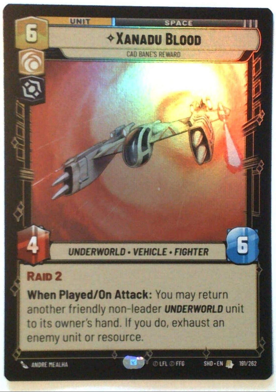 Xanadu Blood - Cad Bane's Reward [Foil] #191 Star Wars Unlimited: Shadows of the Galaxy