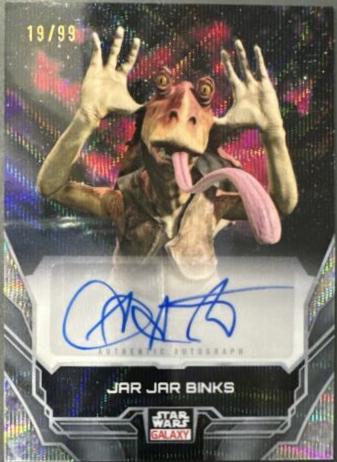 Ahmed Best as Jar Jar Binks [Wave Refractor] #A-AB Star Wars 2024 Topps Chrome Galaxy Autograph