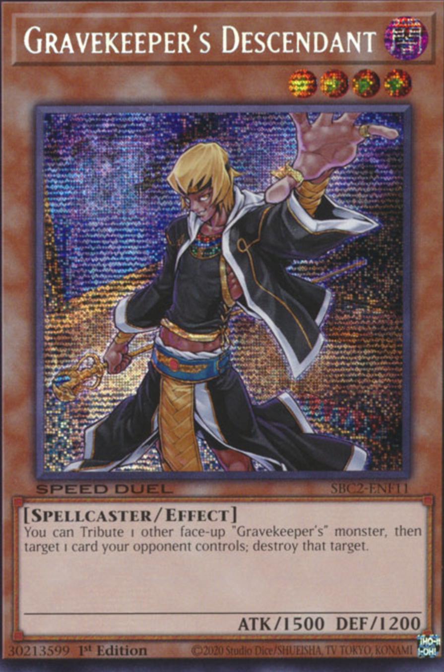 Gravekeeper's Descendant [Prismatic Secret Rare] SBC2-ENF11 YuGiOh Speed Duel: Battle City Finals