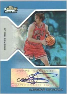 Andres Nocioni [Blue Refractor Autograph] #190 Basketball Cards 2004 Finest