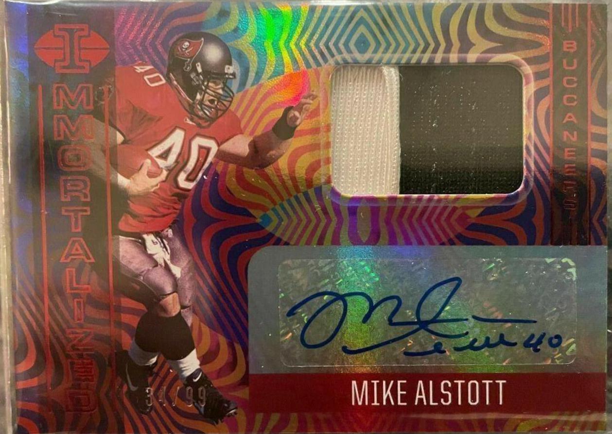 Mike Alstott [Red] #IJ-MA Football Cards 2021 Panini Illusions Immortalized Jersey Autographs