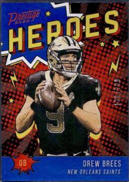 Drew Brees [Xtra Points Blue] #1 Football Cards 2020 Panini Prestige Heroes