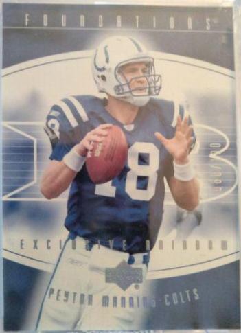 Peyton Manning [Exclusive Rainbow Silver] #40 Football Cards 2004 Upper Deck Foundations